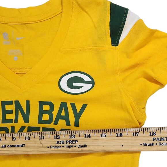 3 NIKE GREEN BAY PACKERS WOMENS T-SHIRTS LOT FITTED V-NECK FAN FOOTBALL SPORTS - Picture 11 of 11